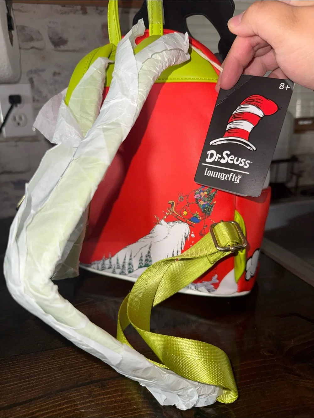 Loungefly Dr. Seuss Grinch Holiday Backpack NWT